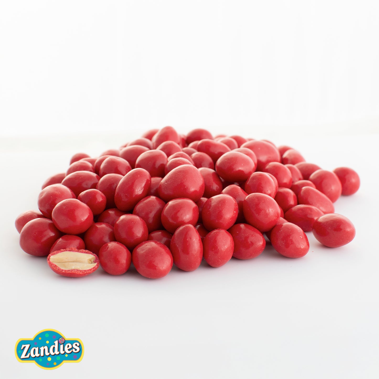 Boston Baked Beans Red candies with a Zandies logo on a white background