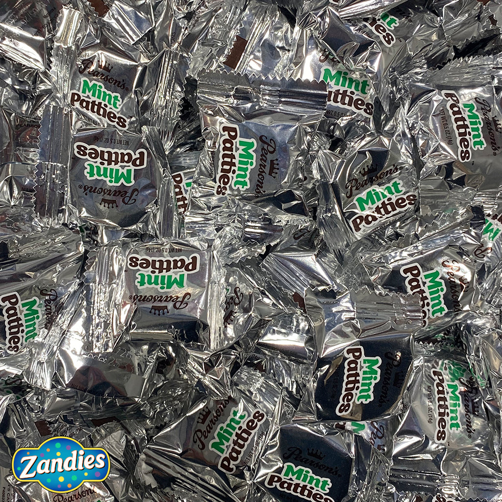 Large group of individually wrapped Mint Patties
