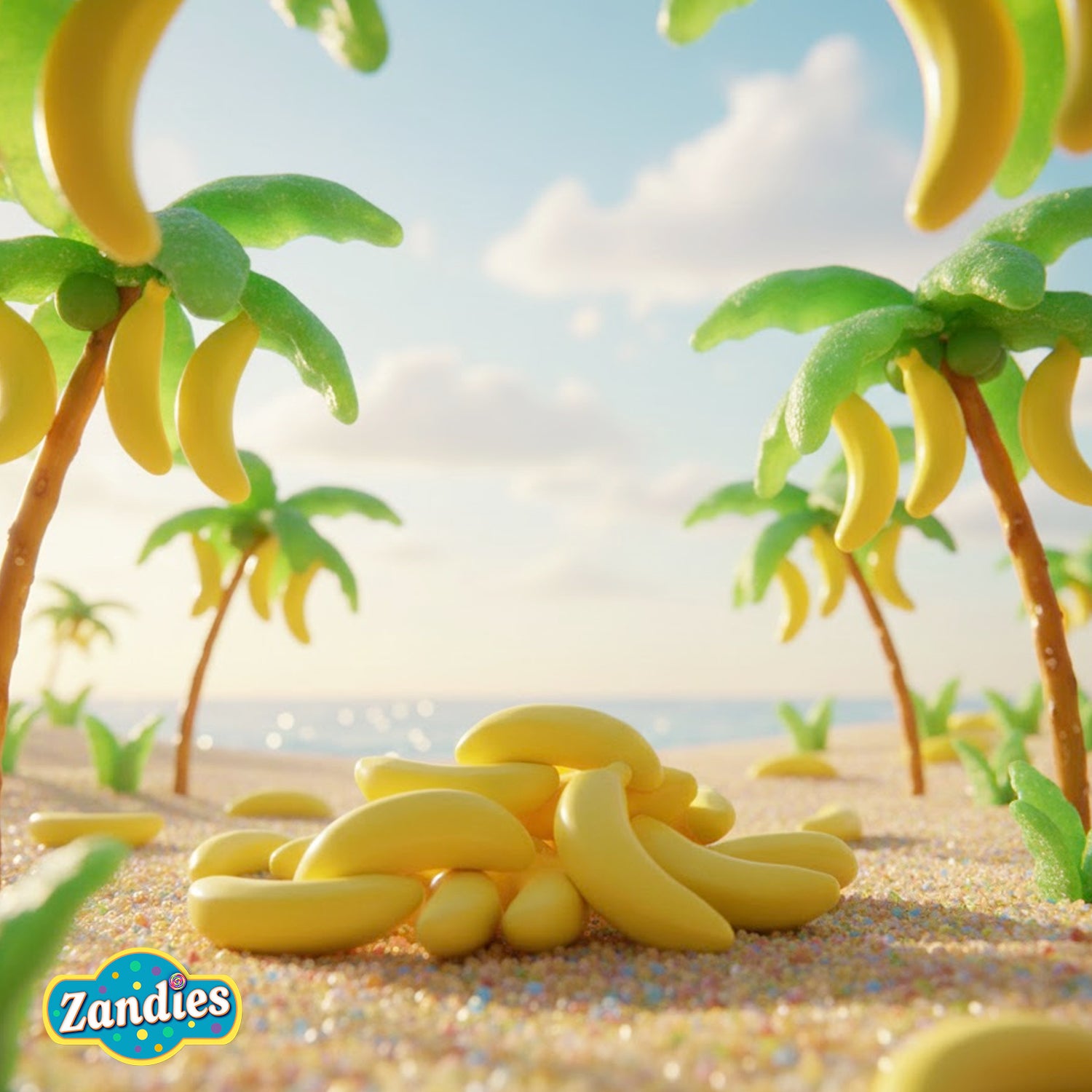 Bananarama banana-shaped hard candy in a 10 ounce bag