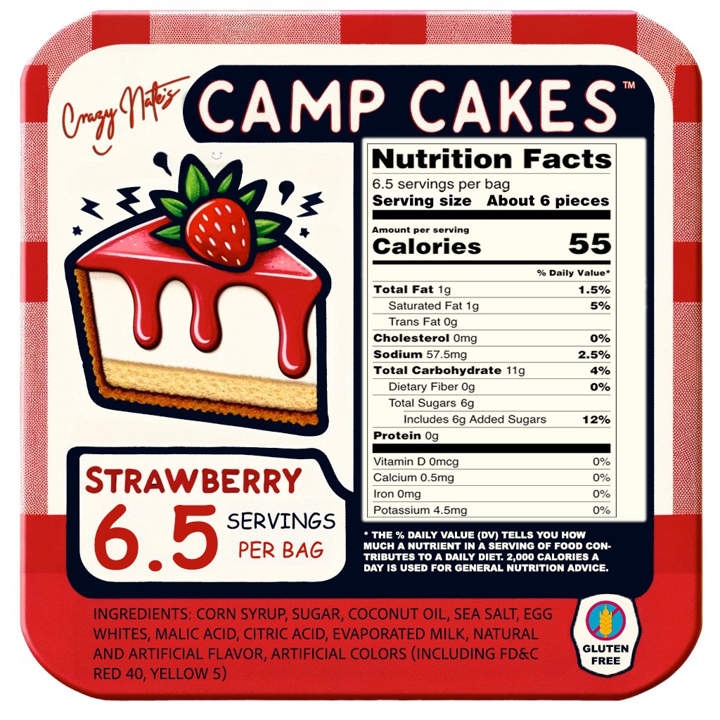 Camp Cakes™ (Strawberry Cheesecake) - Crazy Nate - candy