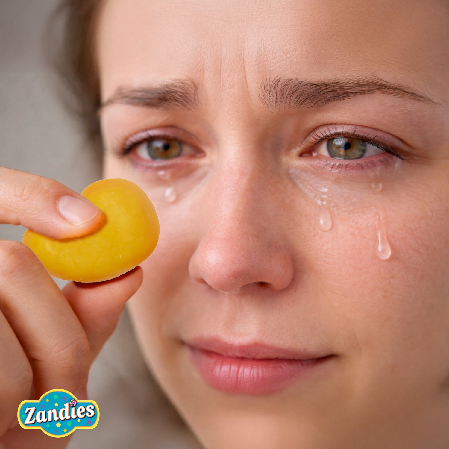 Close-up of orange spicy mango gummy candy from Vidal