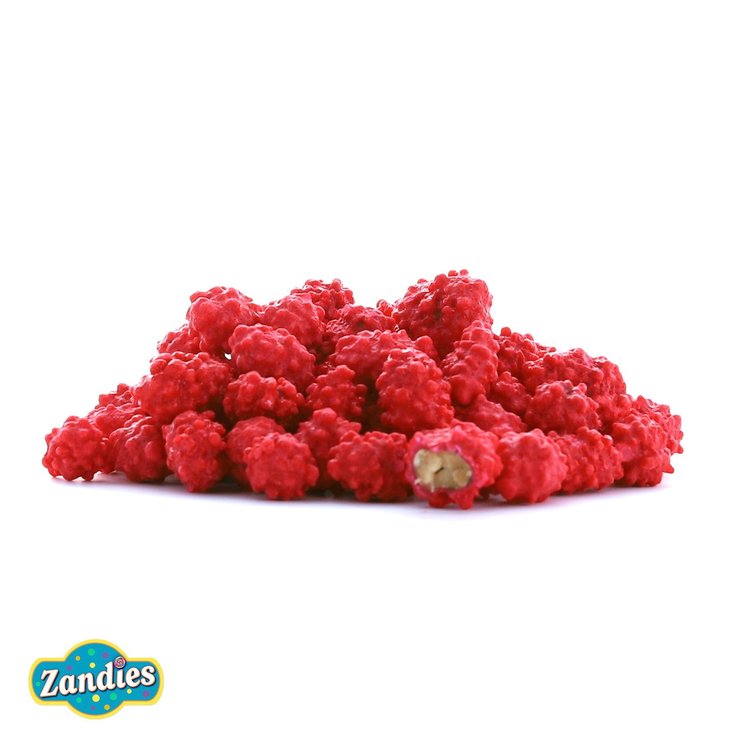 Close-up of French burnt peanuts showing thick sugar coating and peanut shape