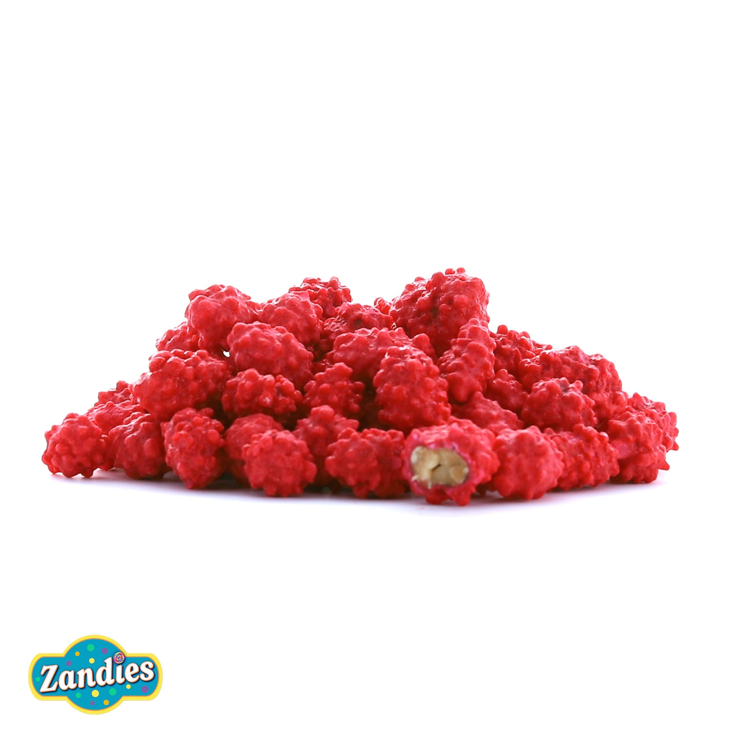 Close-up of French burnt peanuts showing thick sugar coating and peanut shape