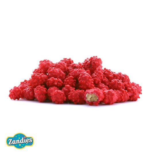 Close-up of French burnt peanuts showing thick sugar coating and peanut shape