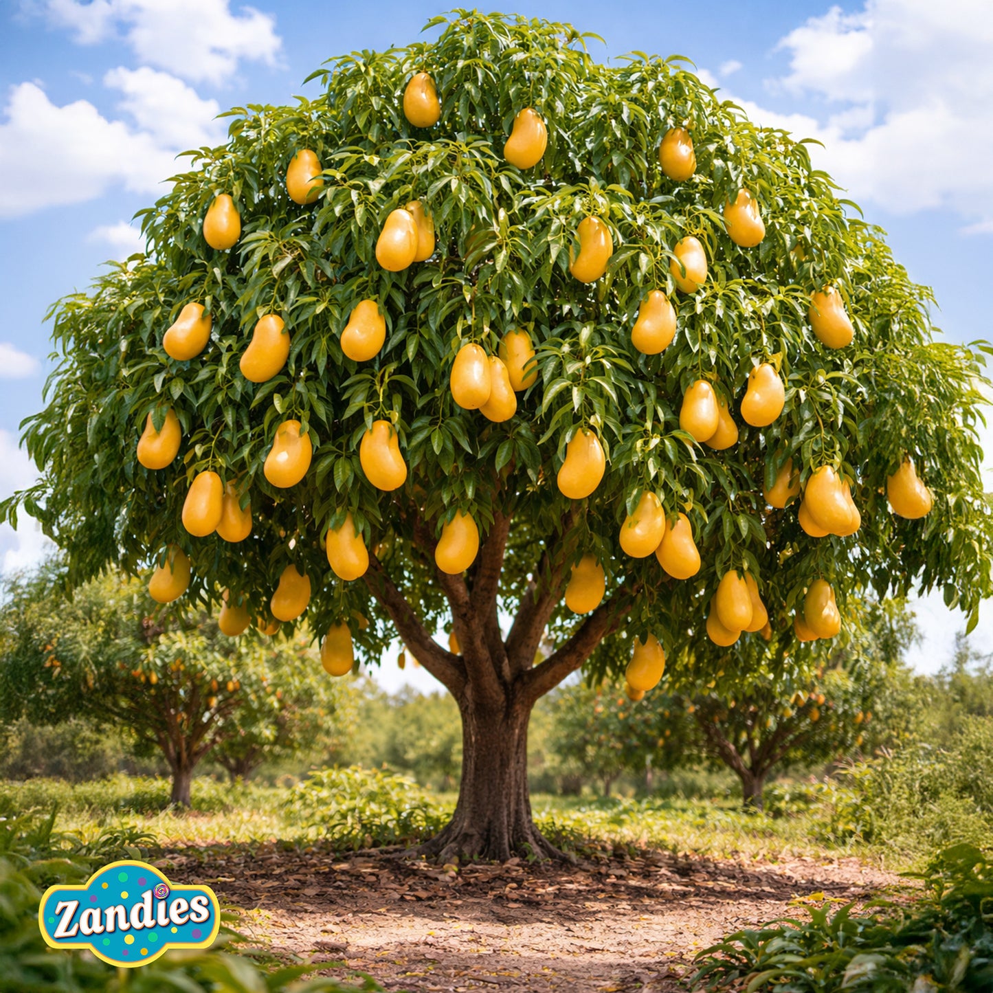 Vidal spicy mango gummy candy package on display tree