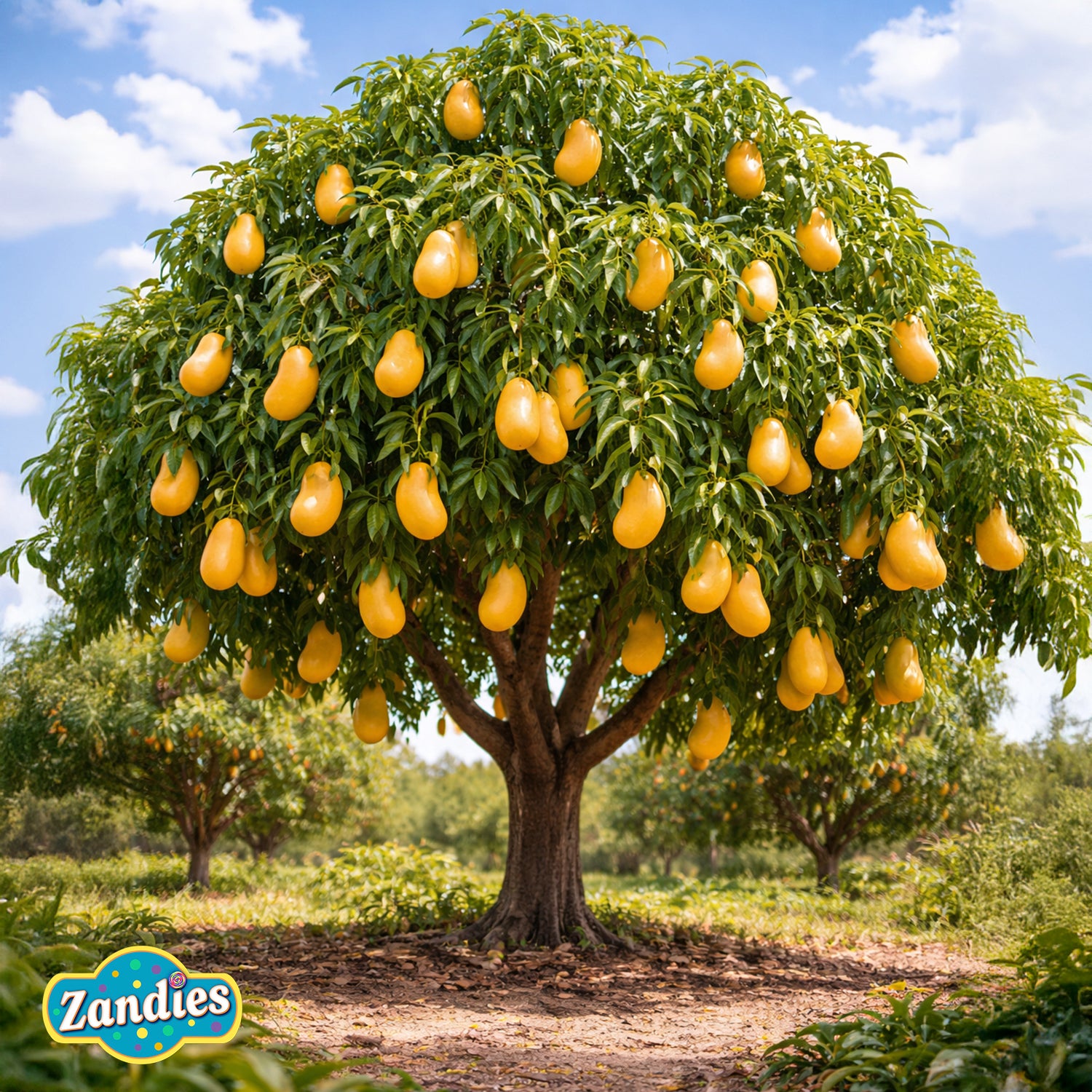 Vidal spicy mango gummy candy package on display tree