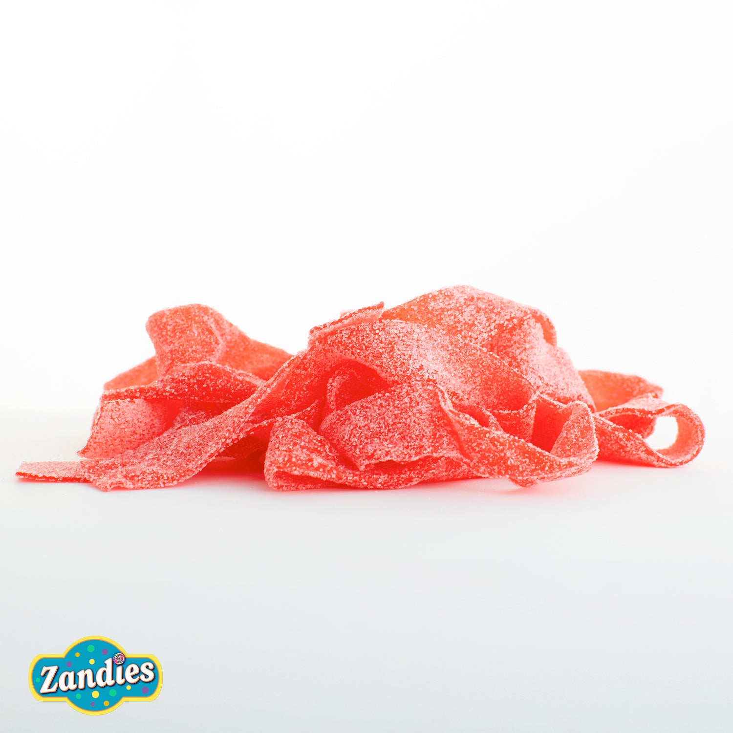 Strawberry Sour Belts close up texture shot | Zandies Candies